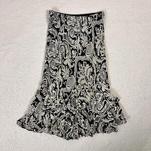 Style & Co Floral Dark Coquette Ruffle Maxi Skirt